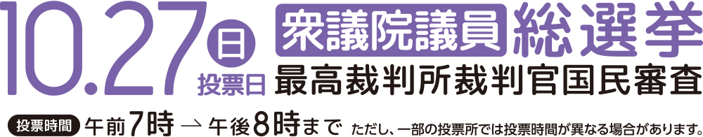 10月27日日曜日衆議院議員総選挙