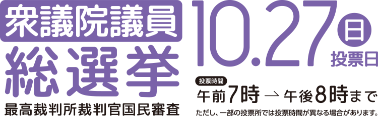 10月27日日曜日衆議院議員総選挙